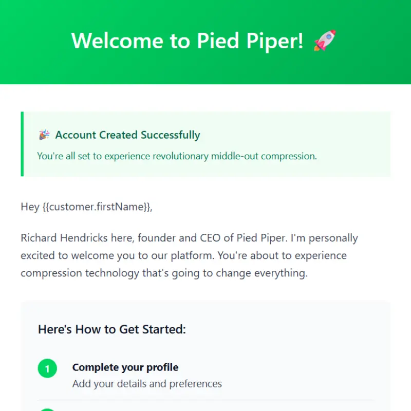 Email automation example
